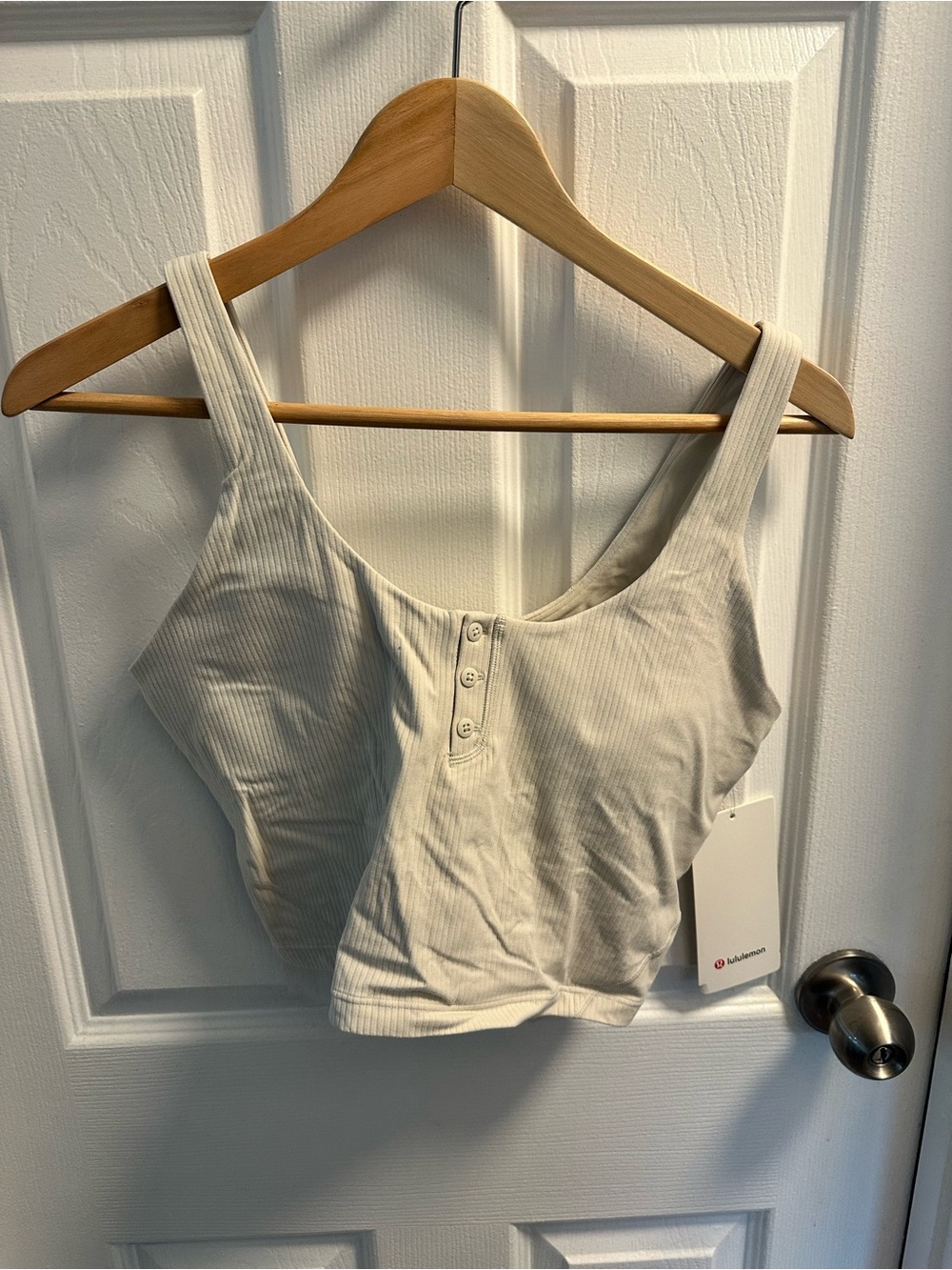 lululemon athletica Ribbed Scoop Tank in Light Beige